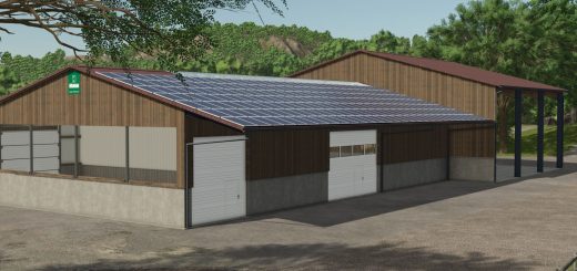 Garage with vehicle workshop in wood look v1.0