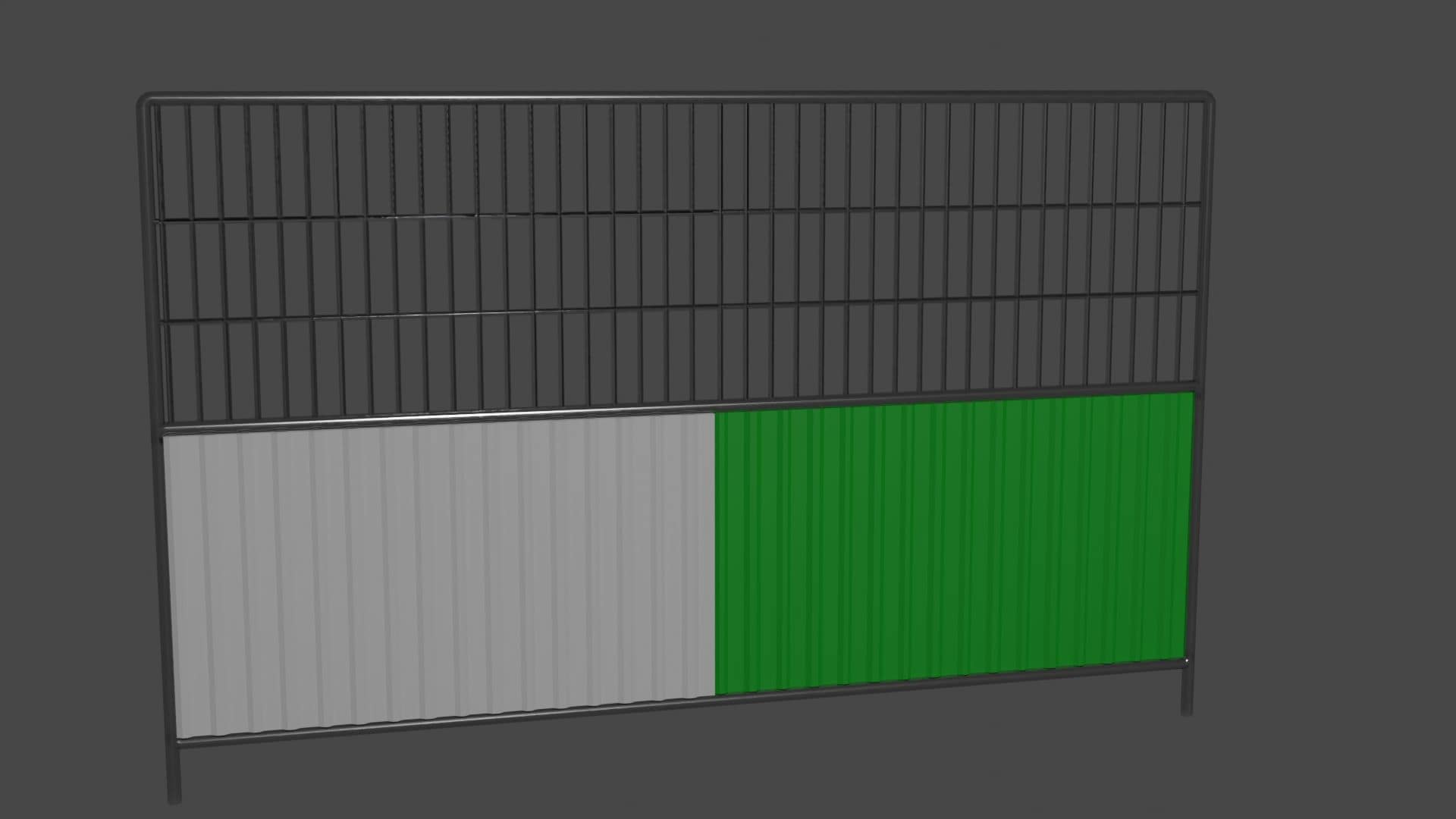 Green and white construction site barrier v1.0