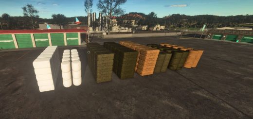 Large stack of purchasable square or round bales v1.0