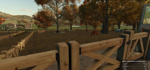 Medium Horse Barn with Wooden Fence AUTOWATER v4.2.0.0