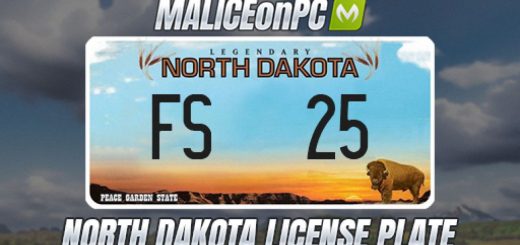 North Dakota License Plate V1.0