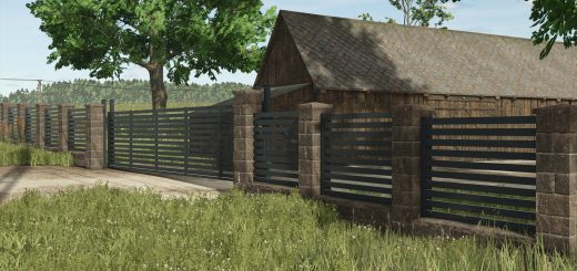 Rustic Brick And Metal Fence v1.0