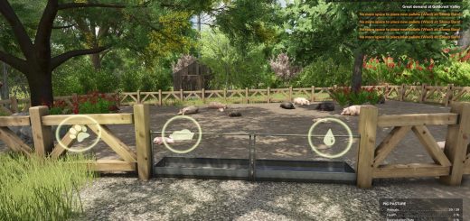 Small Pig Pasture with Wooden Fence AUTOWATER v4.2.0.0