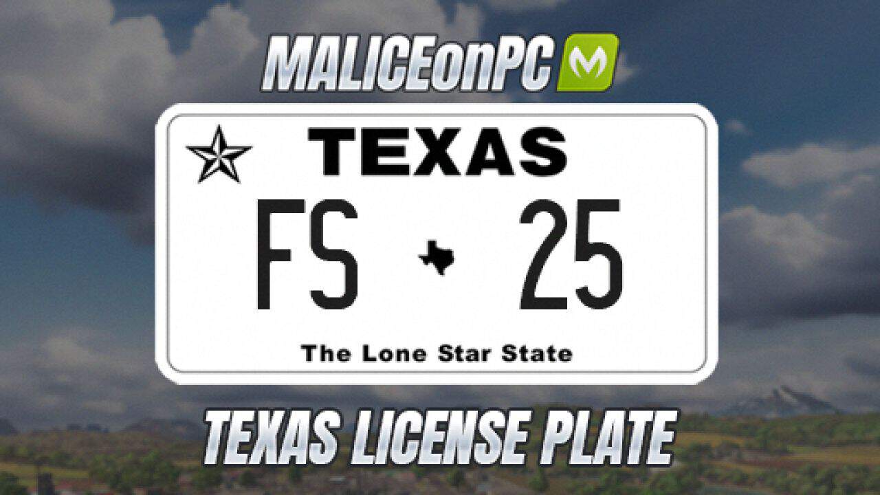 Texas License Plate v1.0.0.1