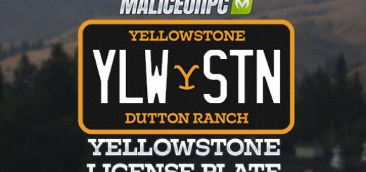 Yellowstone Dutton Ranch License Plate V1.0