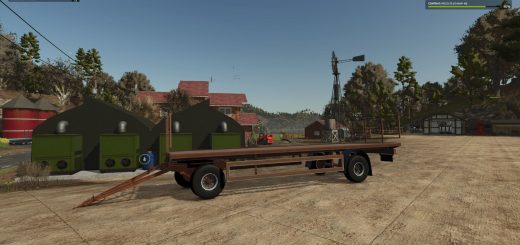 Old bale flatbed trailer V1.0