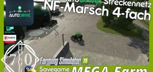 Route network for the savegame MEGA-Farm NF-Marsch 4-fach v1.1